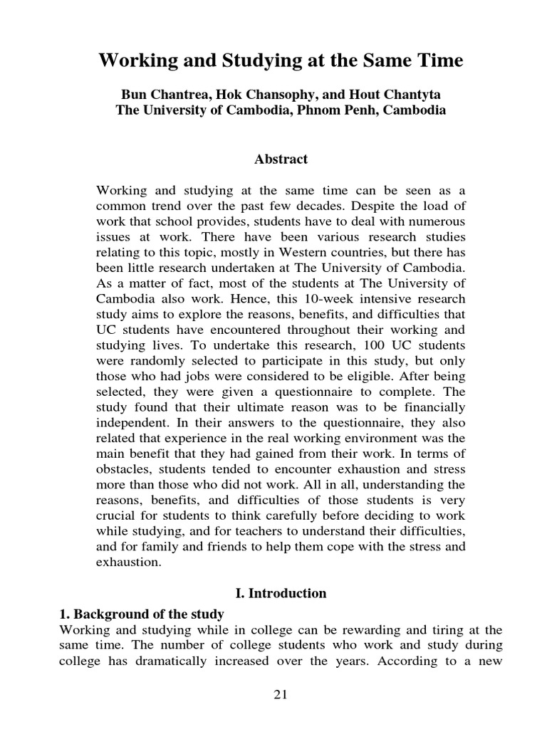 Risks Associated With Working And Studying At Once preview