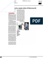 Etica sportiva, targhe affisse al Palasport Alberto Carneroli di Urbino - Il Corriere Adriatico del 14 luglio 2021