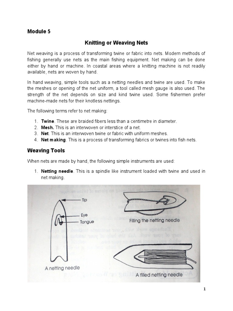 Knitting or Weaving Nets: Methods and Tools | PDF | Knot | Knitting