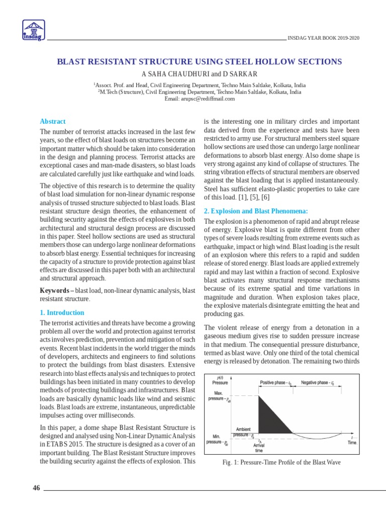 Blast Resistant Structure Using Steel Hollow Sections | PDF | Explosion ...