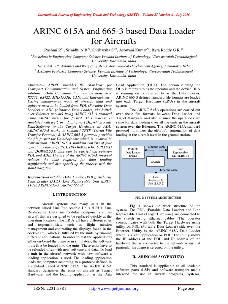 ARINC 615A and 665-3 Based Data Loader For Aircraf | PDF | Ethernet ...