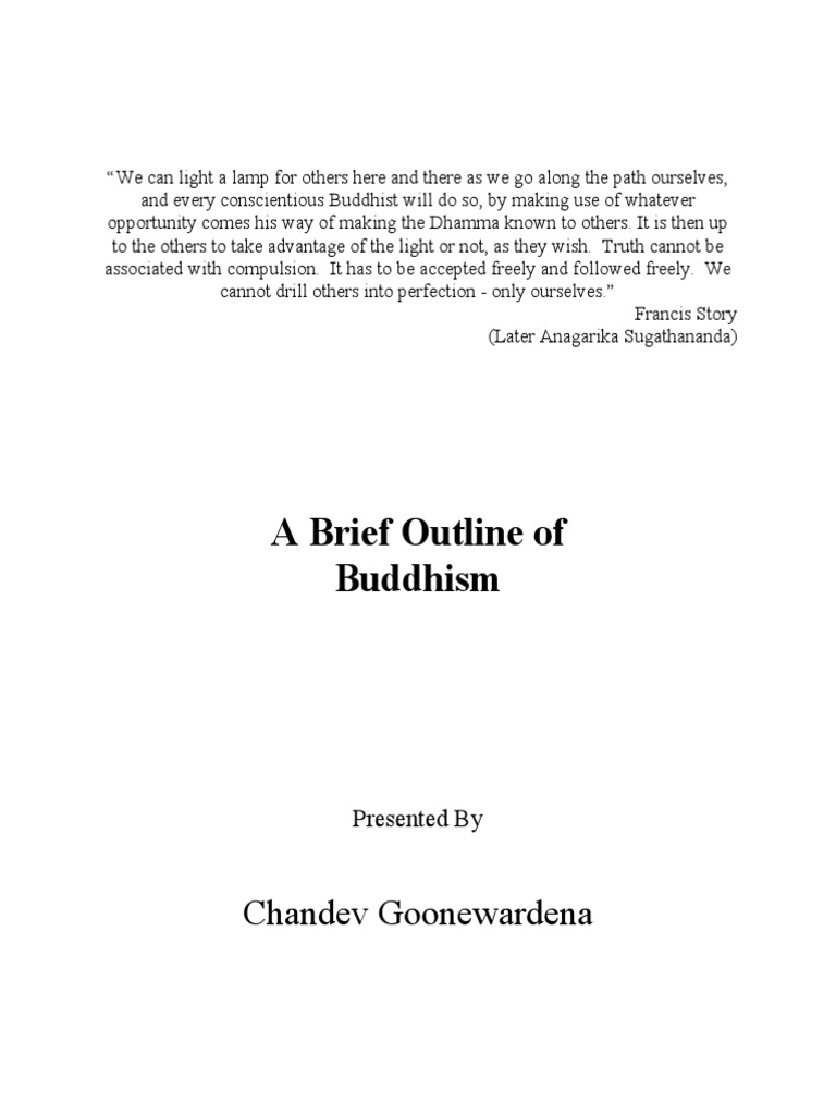 A Brief Outline of Buddhism PDF Gautama Buddha Four Noble Truths