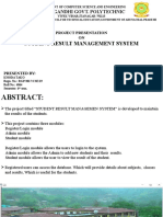 Sutdent Result Management System: Rajiv Gandhi Govt. Polytechnic