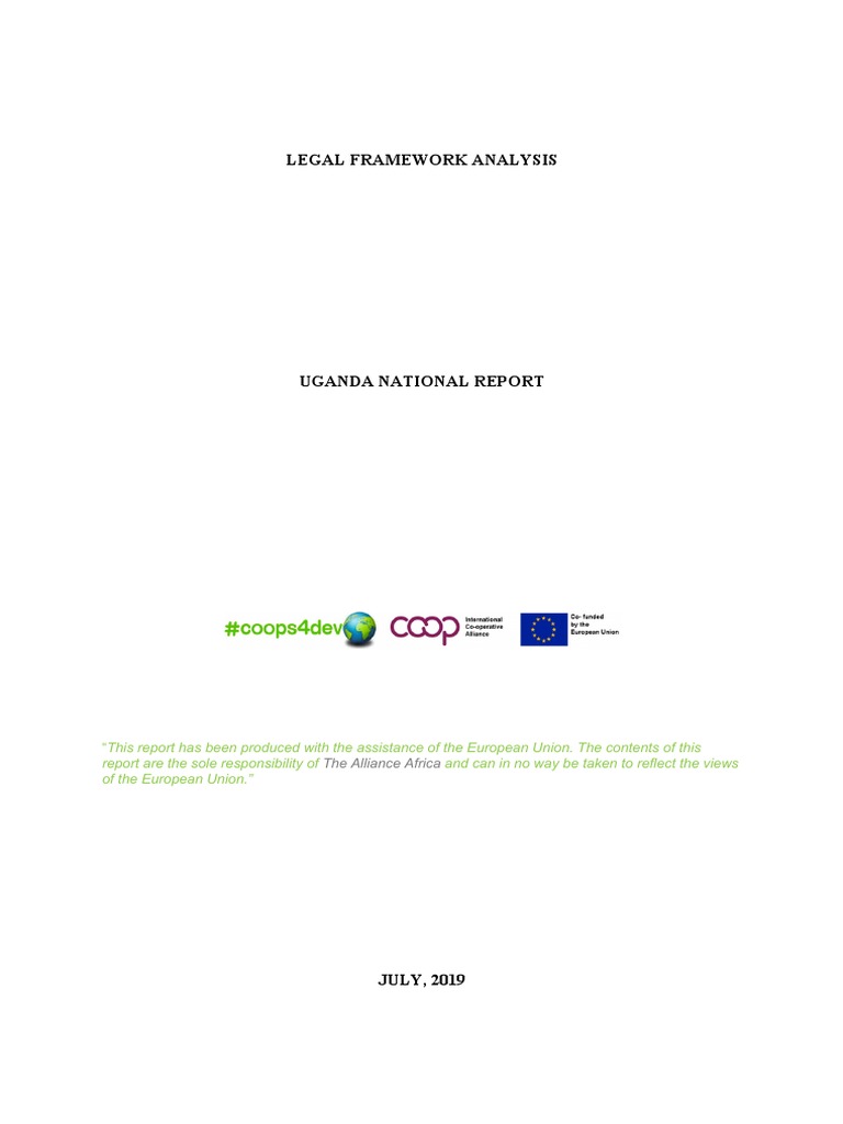 Uganda Legal Framework Analysis PDF Cooperative Dividend