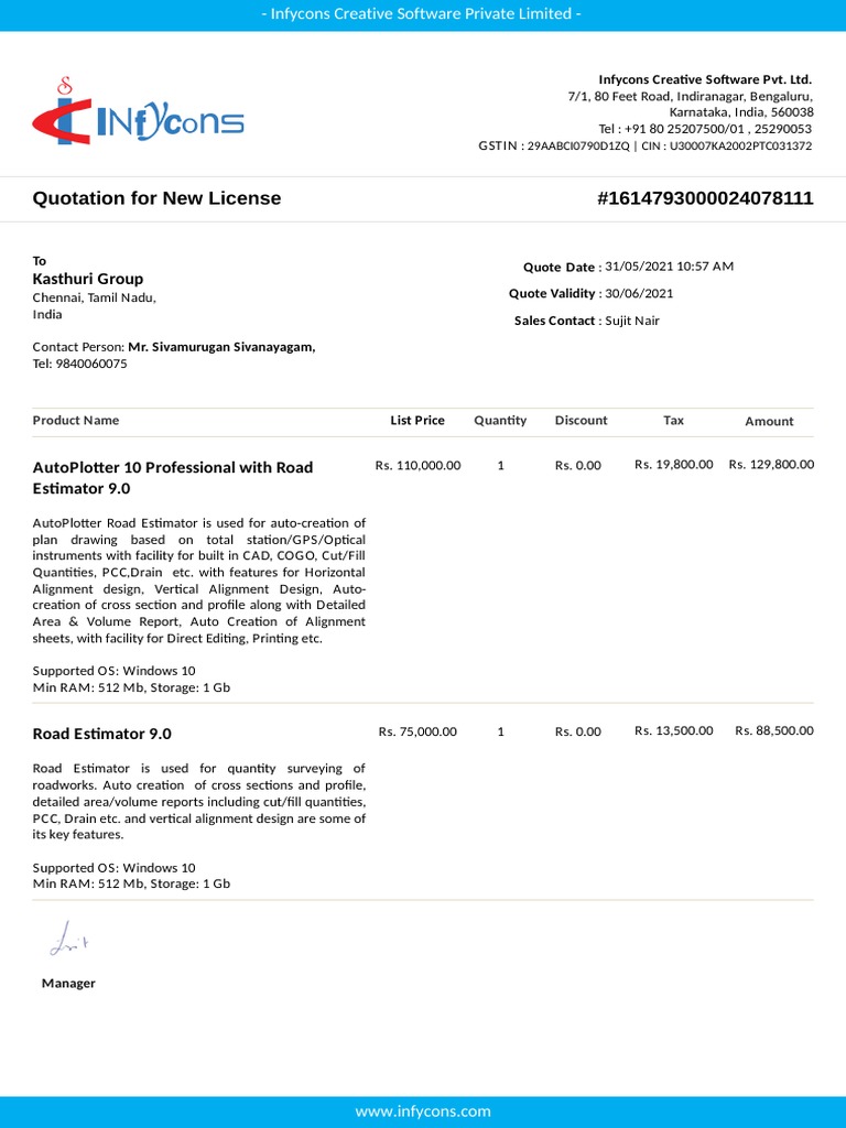 QT - AutoPlotter Road Estimator Quote | PDF | Credit Card | Banks