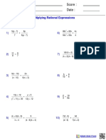 Name: Teacher: Date: Score:: Multiplying Rational Expressions