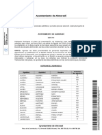 Aprobación listas provisionales admitidos y excluidos proceso selección Agente Policía Local Almoradí