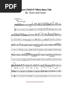 Sweet Child o Mine Bass Tab