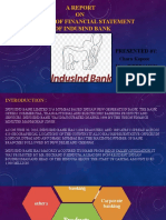 Analysis of Financial Statements of IndusInd Bank