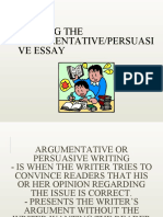Writing The Argumentative/Persuasi Ve Essay