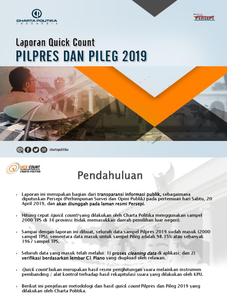 Hasil quick count kecamatan pare 2025