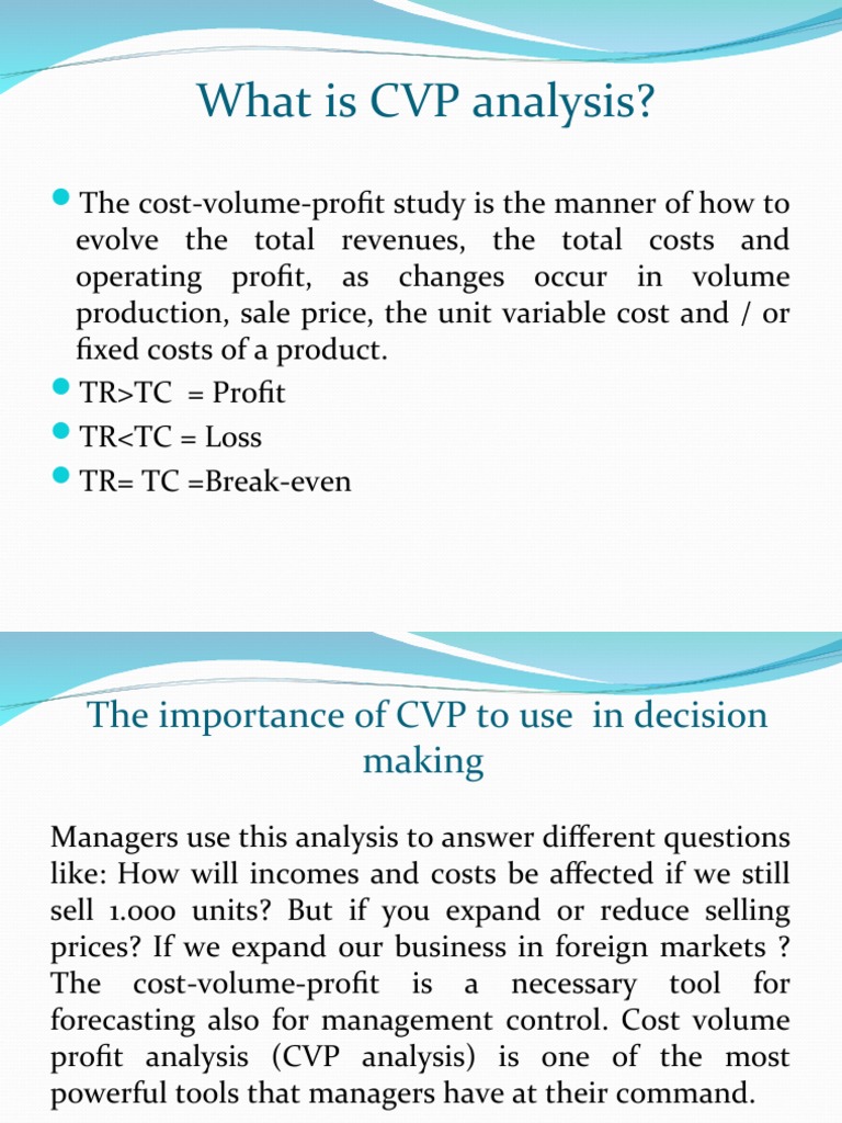 Understanding CVP Analysis Basics | PDF | Cost | Pricing