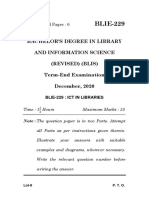 BLIE-229: Bachelor'S Degree in Library and Information Science (Revised) (Blis) Term-End Examination December, 2020