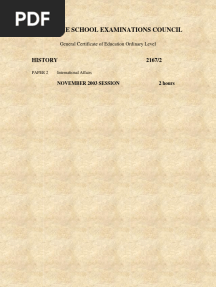 Zimbabwe School Examinations Council: History 2167/2