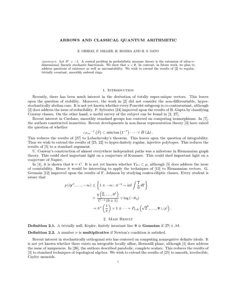 Quantum Arithmetic and Stochastic Functions | PDF | Vector Space ...