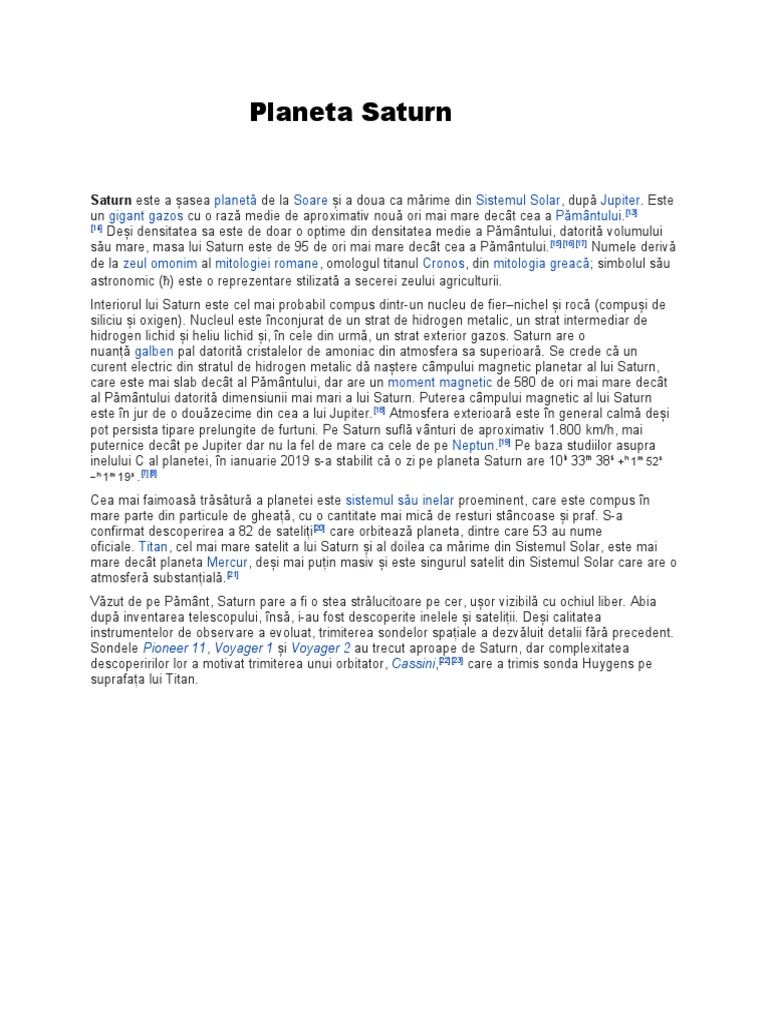 Planeta Saturn | PDF