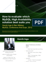 Evaluating HA Alternatives MySQL Tutorial2