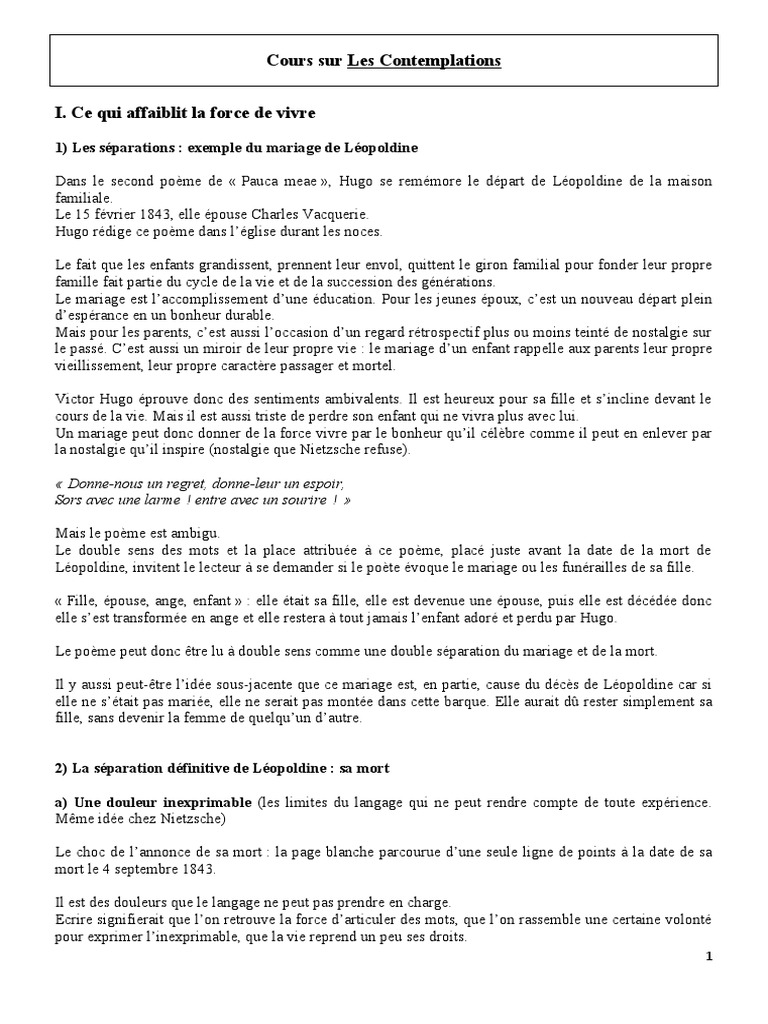 Le Baptême De Clovis Symbole Et Portée Dissertation Cours Sur Les Contemplations Jusqu'au II B | PDF | Victor Hugo | Dieu