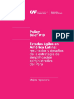Estados Agiles en America Latina Resultados y Desafios de La Estrategia de Simplificacion Administrativa Del Peru