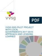 VVSG SDG Pilot Project With Local GOVERNMENTS 2017-2019: Approach and Lessons Learned