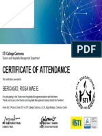 Certificate of Attendance: Bercasio, Rosa Mae E