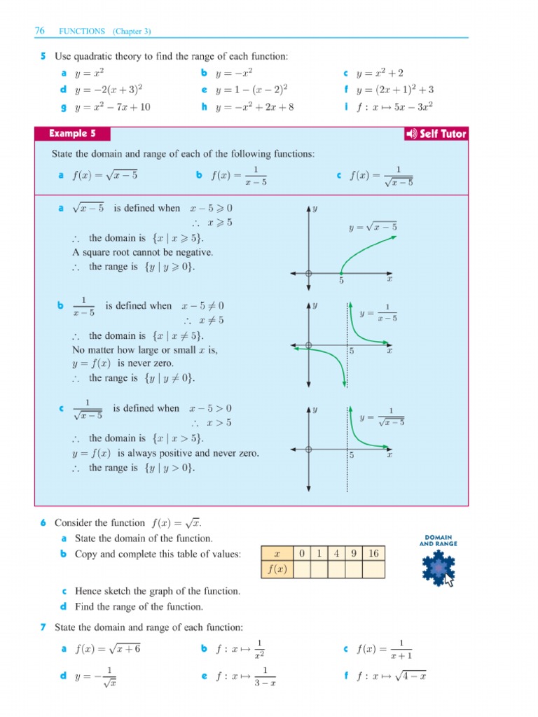 Domain and Range Challenging Questions | PDF