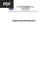 Engineering Management: University of Eastern Philippines Laoang Campus