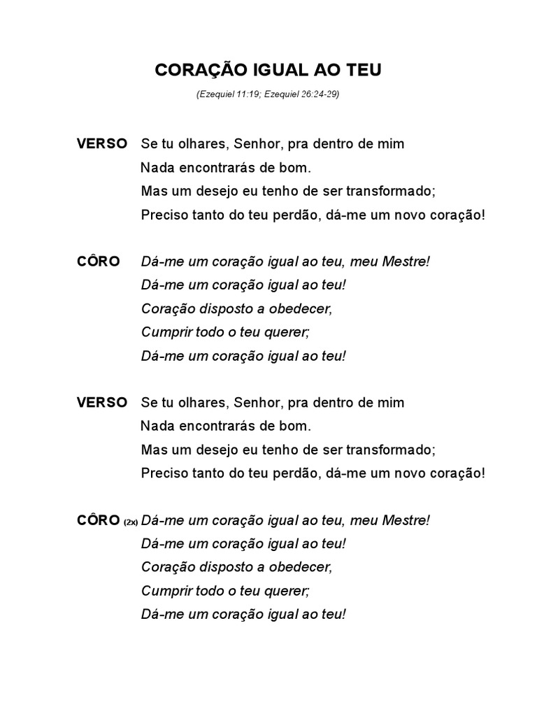 Coração Igual Ao Teu Pdf