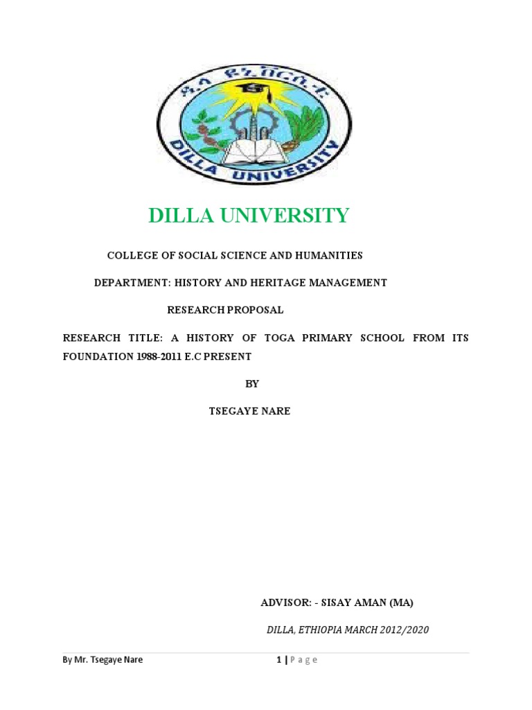 dilla university research proposal pdf