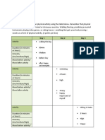 Physical Activity Log Assignment