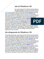 Developments in Windows OS