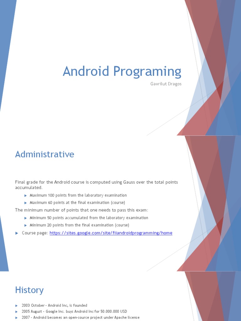 Android Programming Course Overview | PDF | Android (Operating System ...