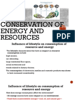 Conservation of Energy and Resources
