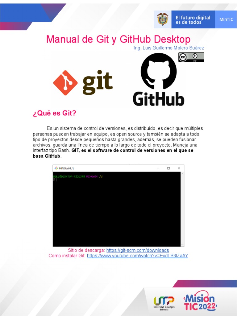 Manual de Git y GitHub Desktop | PDF | Control de versiones | Archivo ...