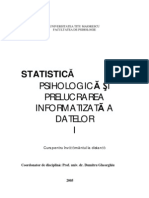 Statistica Psihologica Si Prelucrarea Informatizata A Datelor, Dumitru Gheorghiu