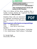 Participation in Cognizant Leader Connect Program On 18th June'21 For 2022 Batch
