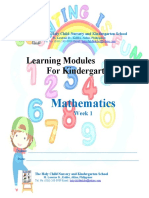 Learning Modules For Kindergarten 2: Mathematics