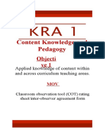 Content Knowledge and Pedagogy: Objecti Ve1