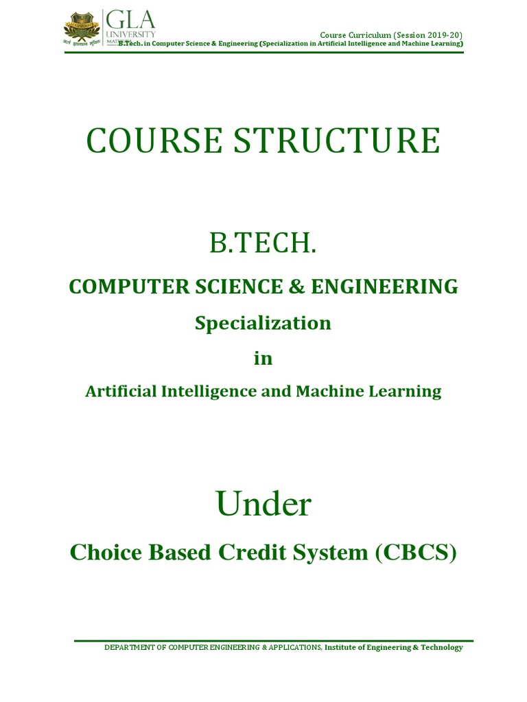 B.Tech AI & ML Curriculum 2019-20 | PDF | Machine Learning | Engineering