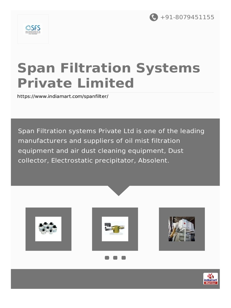 Span Filtration Systems Private Limited PDF