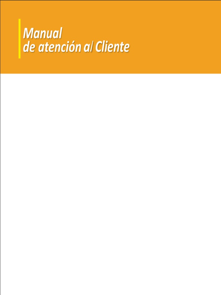 Manual de Atención Al Cliente | PDF | Comunicación no verbal | Servicio ...