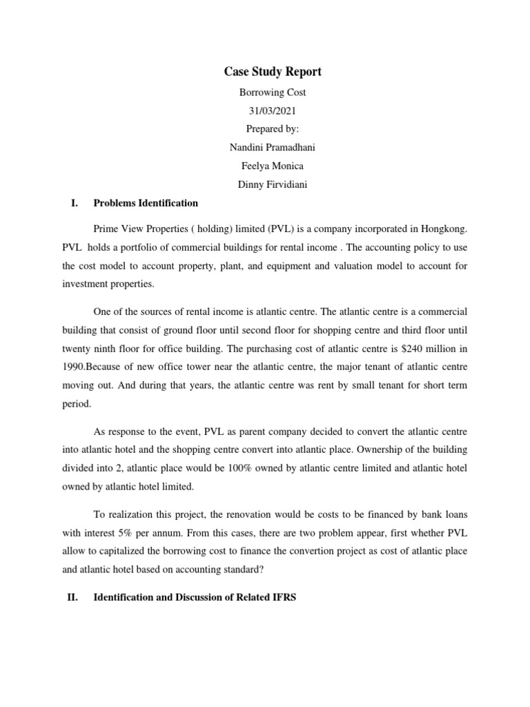 Case Study Report: I. Problems Identification | PDF | International ...