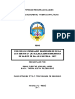 Tesis Proceso Disciplinario Sancionador de La Ley Servir en Las Faltas Administrativas de La Red de Salud Chucapa – 2017
