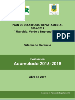 Evaluación Plan de Desarrollo Acumulado 2016-2018