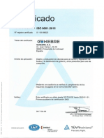 Certificado ISO 9001 2015 - Valvulas GENEBRE