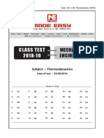 Class Test 2018-19: Mechanical Engineering