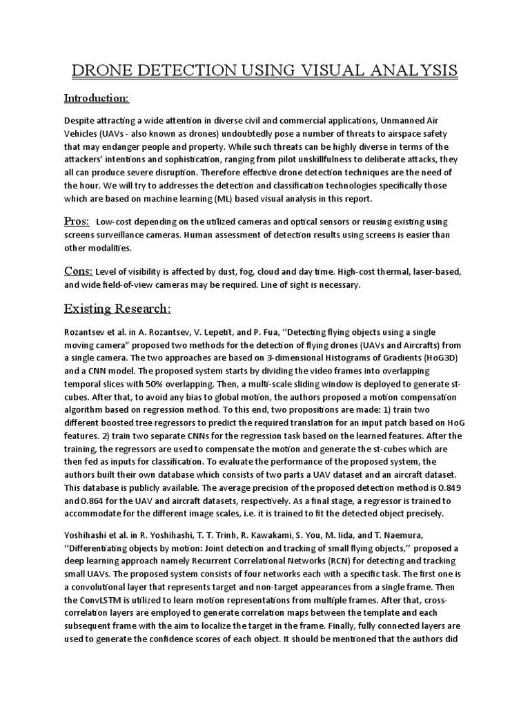 Visual Drone Detection Techniques | PDF | Unmanned Aerial Vehicle ...