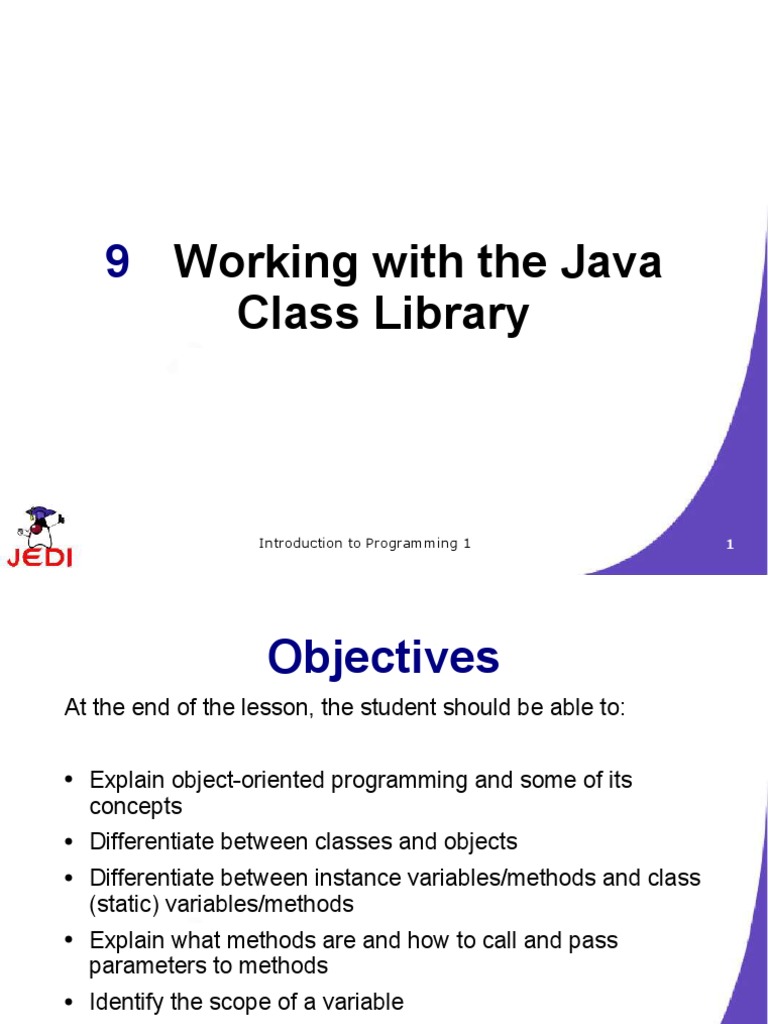 Working With The Java Class Library | PDF | Class (Computer Programming ...