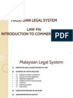 Malaysian Legal System LAW 416 Introduction To Commercial Law