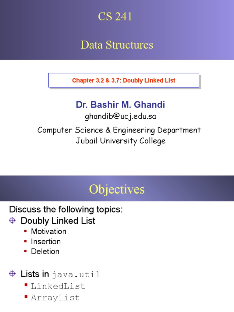 CS 241 Data Structures: Dr. Bashir M. Ghandi | PDF | Array Data ...
